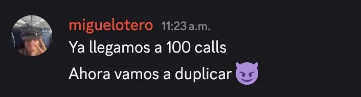 miguelotero: ya llegamos a 100 calls