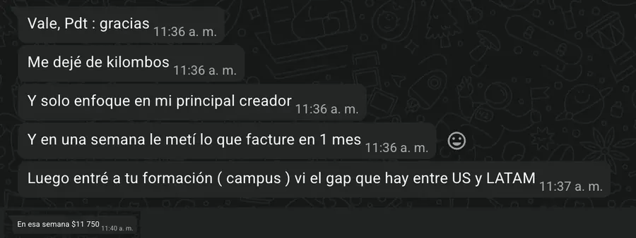 En una semana facturó lo que antes facturaba en un mes: $11.750 esa semana